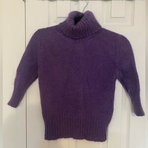 Dolce & Gabbana Purple Angora Wool Blend Turtleneck